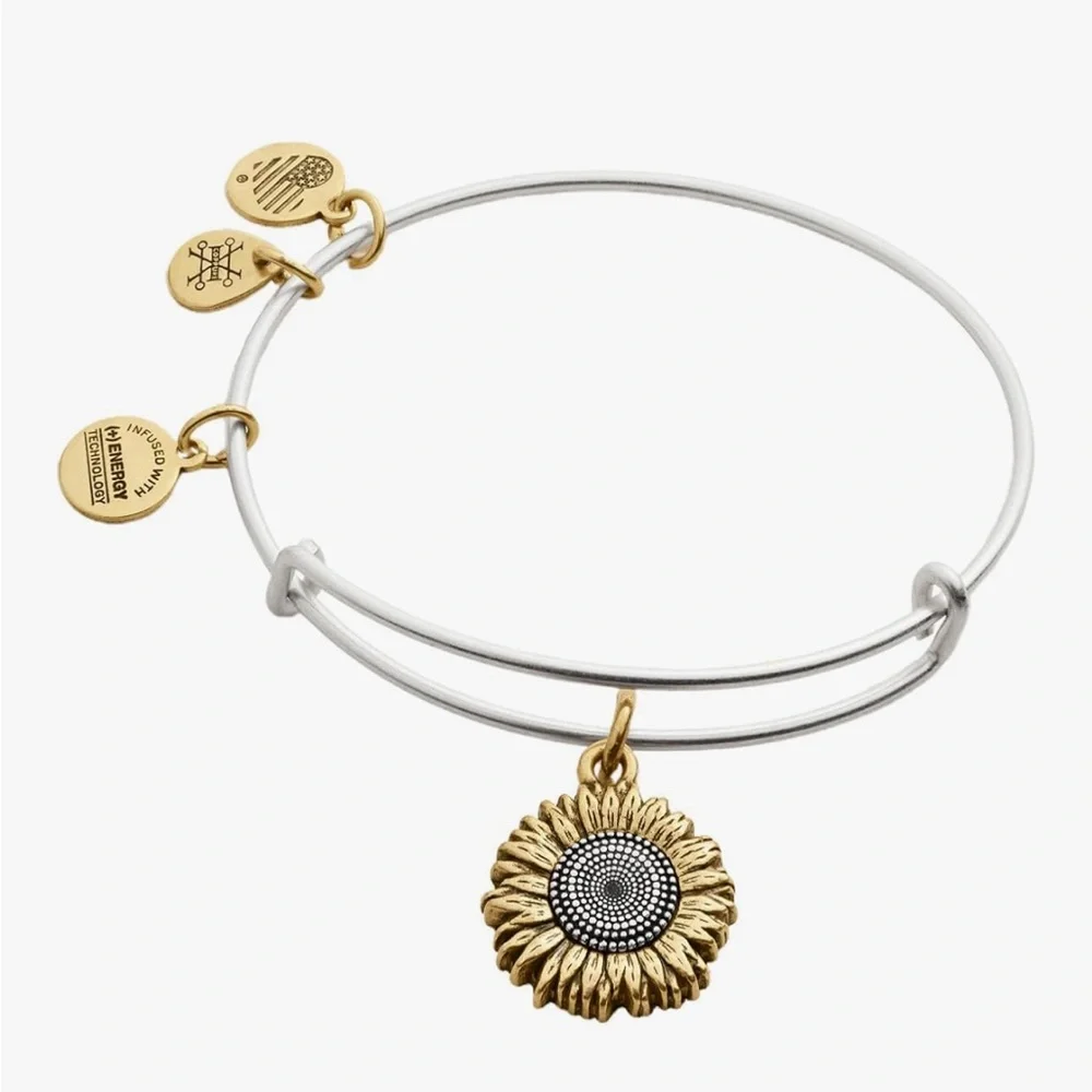 Alex and Ani Sunflower Charm Bangle - Picture 1 of 4